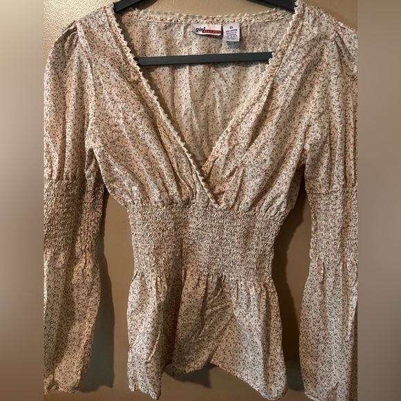 Girl krazy vintage y2k 90s 2000s boho floral smocked ruched fairy medium - Picture 3 of 5